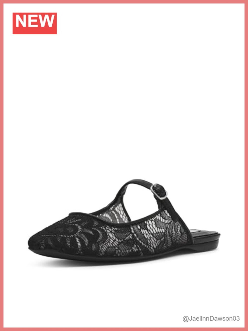 Women's Lace Mule Slip-On Flat with Buckle